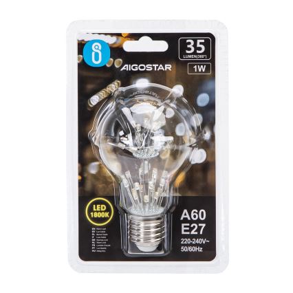 Lampadina LED FILAMENT A60 E27/1W/230V 1800K - Aigostar