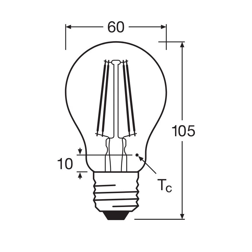 Lampadina LED FILAMENT A60 E27/6,5W/230V 2700K - Osram