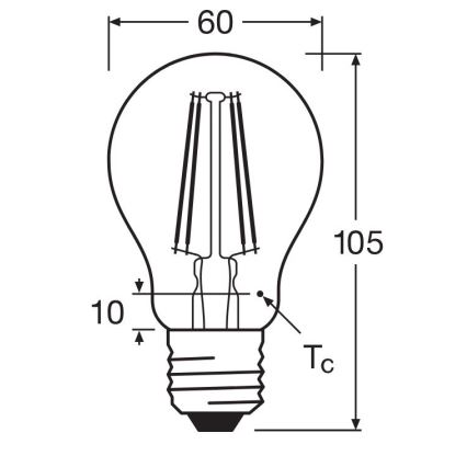 Lampadina LED FILAMENT A60 E27/6,5W/230V 4000K - Osram