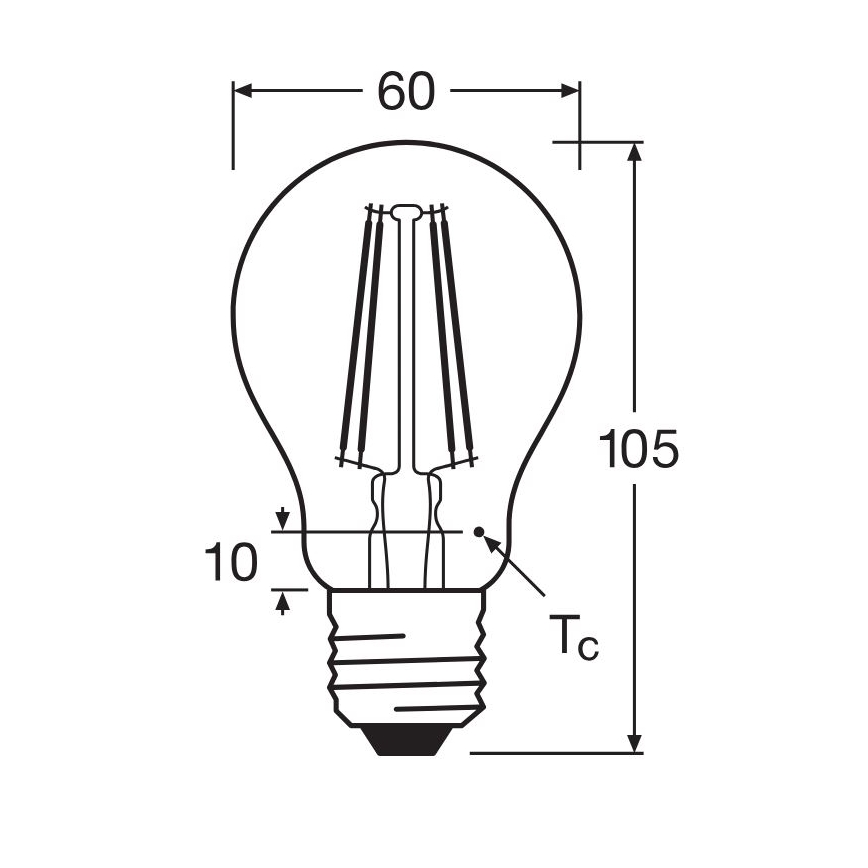 Lampadina LED FILAMENT A60 E27/6,5W/230V 4000K - Osram