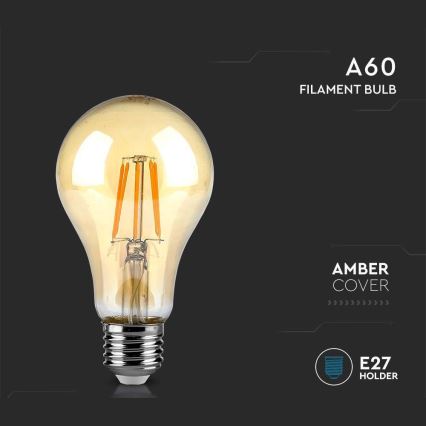 Lampadina LED FILAMENT AMBER A67 E27/10W/230V 2200K