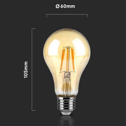 Lampadina LED FILAMENT AMBER A67 E27/10W/230V 2200K