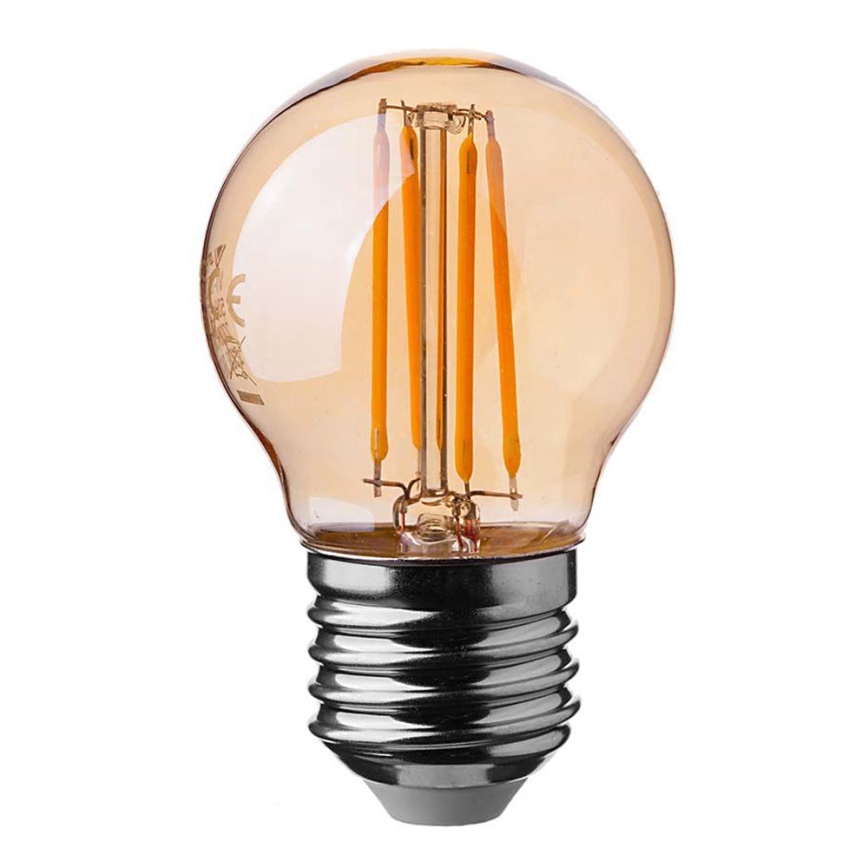 Lampadina LED FILAMENT AMBER G45 E27/4W/230V 2200K