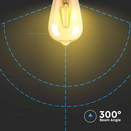 Lampadina LED FILAMENT AMBER ST64 E27/8W/230V 2200K