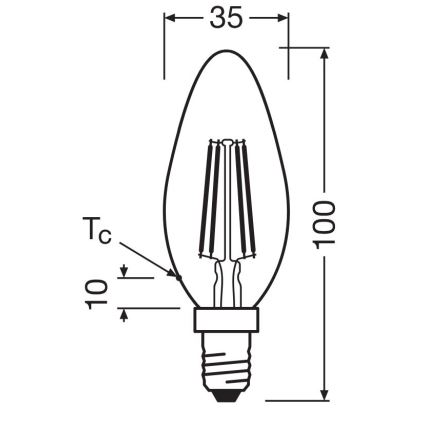 Lampadina LED FILAMENT B40 E14/4W/230V 2700K - Osram