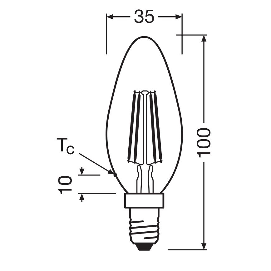 Lampadina LED FILAMENT B40 E14/4W/230V 2700K - Osram
