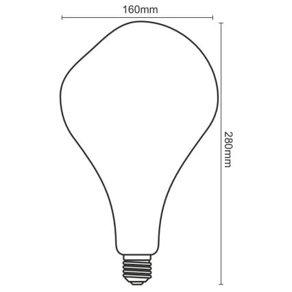 Lampadina LED FILAMENT BUMPED SMOKE ET160 E27/4W/230V 2000K