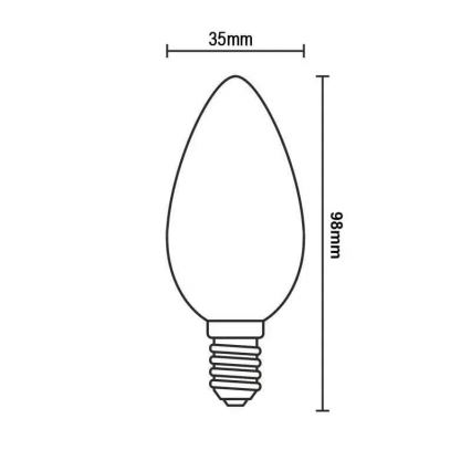 Lampadina LED WHITE FILAMENT C35 E14/4,5W/230V 3000K