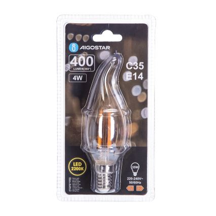 Lampadina LED FILAMENT C35 E14/4W/230V 2200K - Aigostar