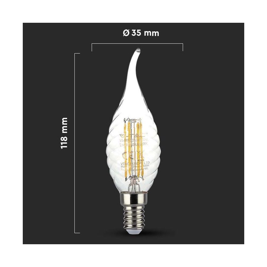 Lampadina LED FILAMENT E14/4W/230V 3000K
