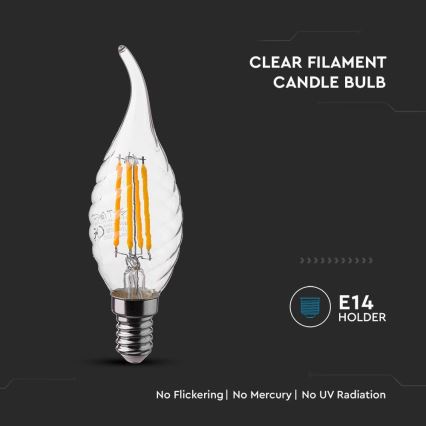 Lampadina LED FILAMENT E14/4W/230V 4000K