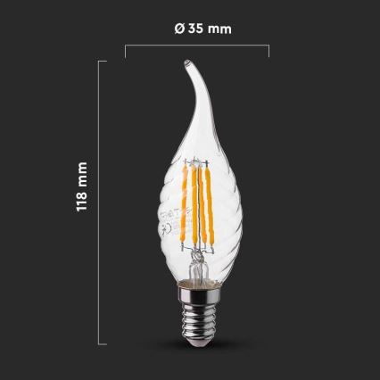 Lampadina LED FILAMENT E14/4W/230V 4000K