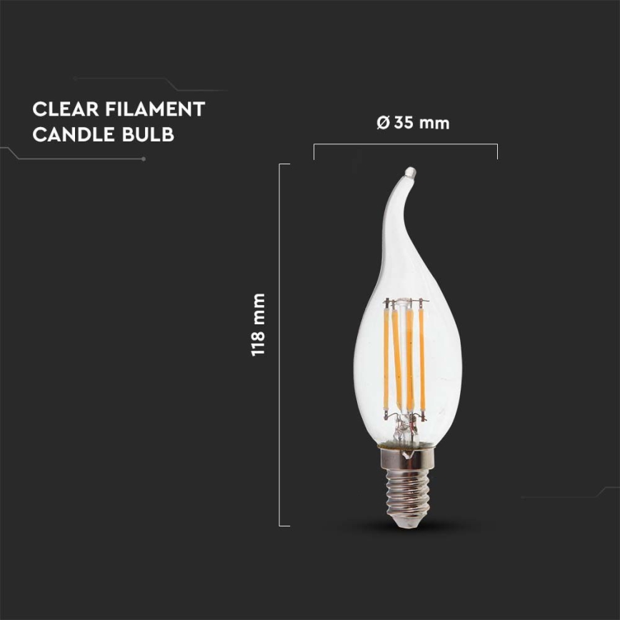 Lampadina LED FILAMENT E14/4W/230V 6500K