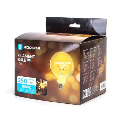 Lampadina LED FILAMENT E27/4W/230V 1800K amore - Aigostar