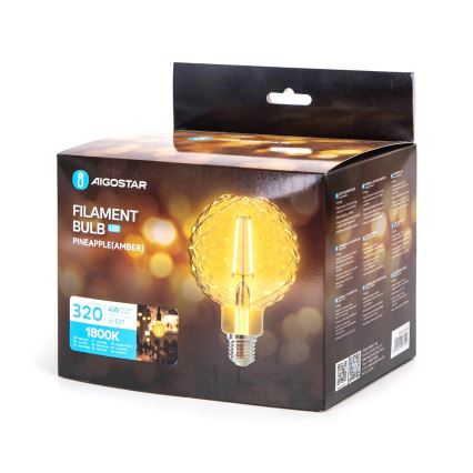 Lampadina LED FILAMENT E27/4W/230V 1800K ananas - Aigostar