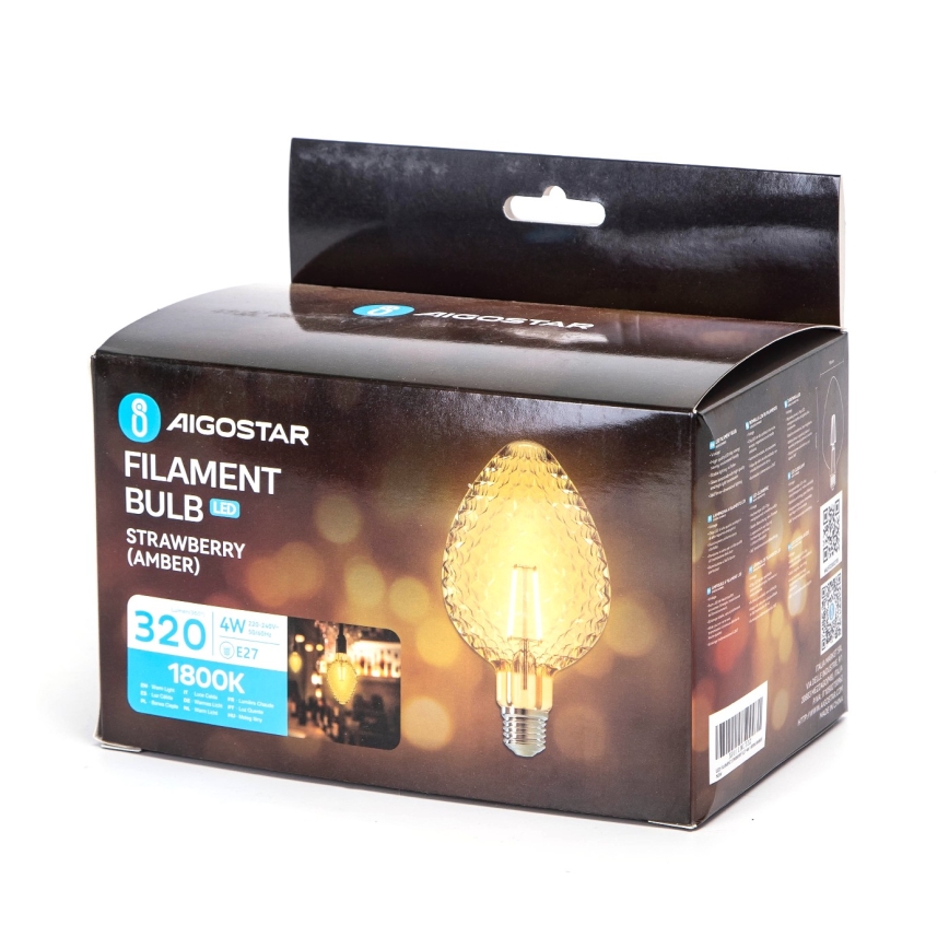 Lampadina LED FILAMENT E27/4W/230V 1800K fragola - Aigostar