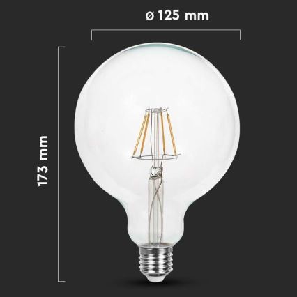 Lampadina LED FILAMENT G125 E27/10W/230V 6400K