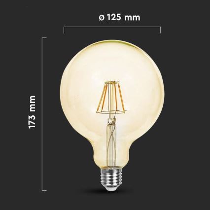 Lampadina LED FILAMENT G125 E27/12W/230V 2200K