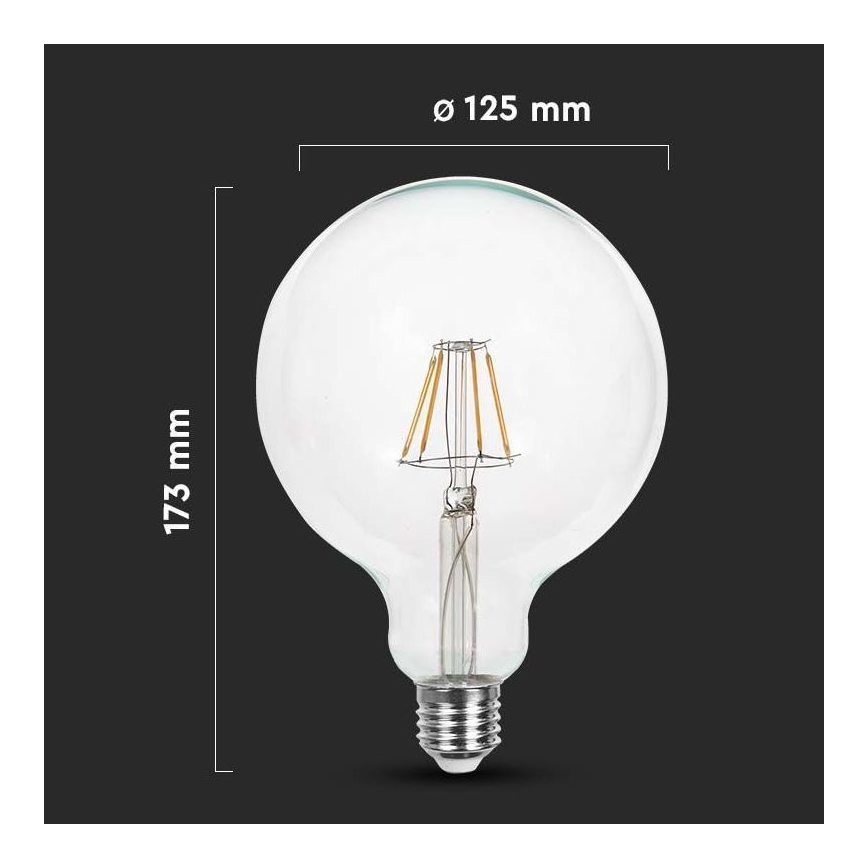 Lampadina LED FILAMENT G125 E27/12W/230V 6500K