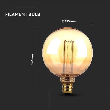 Lampadina LED FILAMENT G125 E27/4W/230V 1800K Art Edition