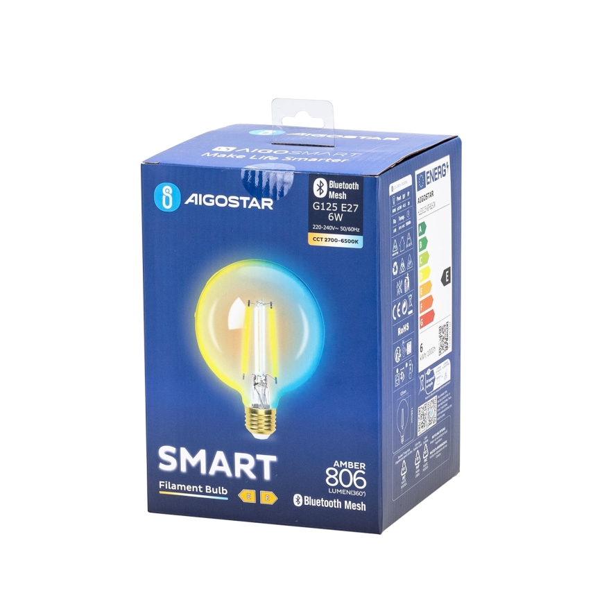 Lampadina LED dimmerabile FILAMENT MESH Smart G125 E27/6W/230V 2700-6500K - Aigostar