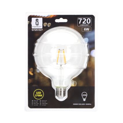 Lampadina LED FILAMENT G125 E27/6W/230V 2700K - Aigostar