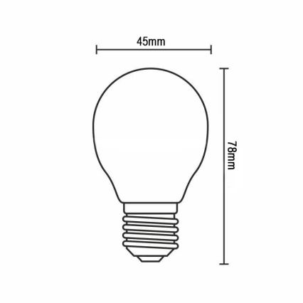 Lampadina LED FILAMENT G45 E14/4W/230V 3000K