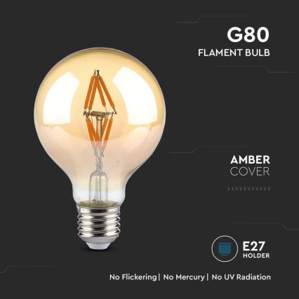 Lampadina LED FILAMENT G80 E27/4W/230V 2200K