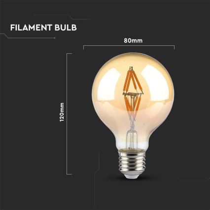 Lampadina LED FILAMENT G80 E27/4W/230V 2200K