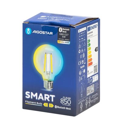 Lampadina LED FILAMENT G80 E27/6W/230V 2700-6500K - Aigostar