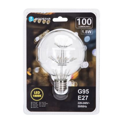 Lampadina LED FILAMENT G95 E27/1,8W/230V 1800K - Aigostar