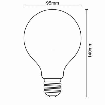 Lampadina LED FILAMENT G95 E27/11W/230V 3000K