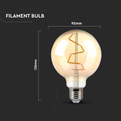 Lampadina LED FILAMENT G95 E27/4W/230V 2200K