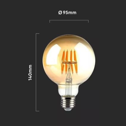 Lampadina LED FILAMENT G95 E27/8W/230V 2200K