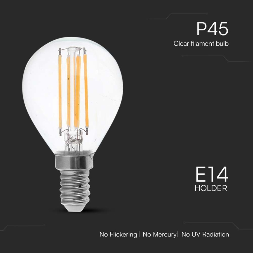 Lampadina LED FILAMENT P45 E14/6W/230V 6500K