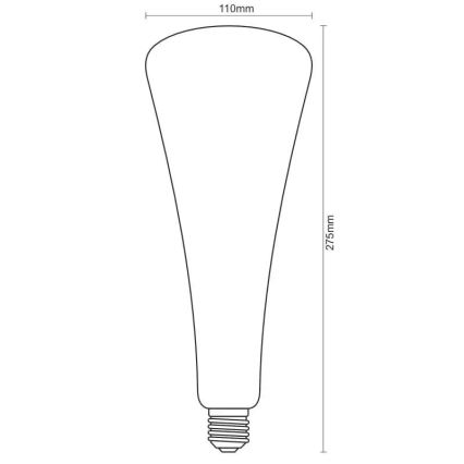 Lampadina LED FILAMENT SHAPE T110 E27/5W/230V 1800K blu