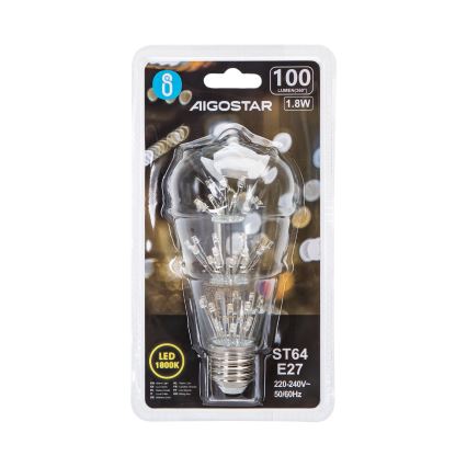 Lampadina LED FILAMENT ST64 E27/1,8W/230V 1800K - Aigostar