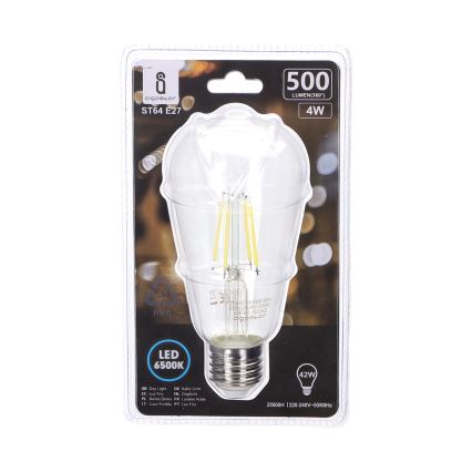 Lampadina LED FILAMENT ST64 E27/4W/230V 6500K - Aigostar