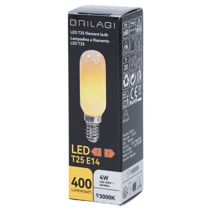 Lampadina LED FILAMENT T25 E14/4W/230V 3000K - BRILAGI