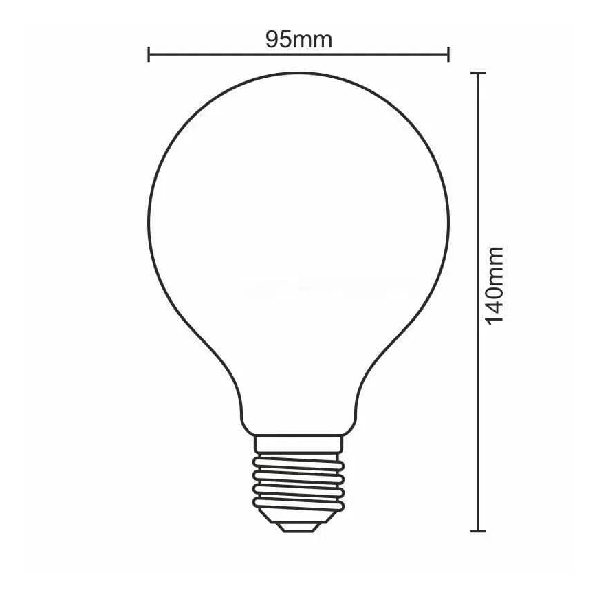 Lampadina LED FILAMENT VINTAGE G95 E27/4W/230V 2000K