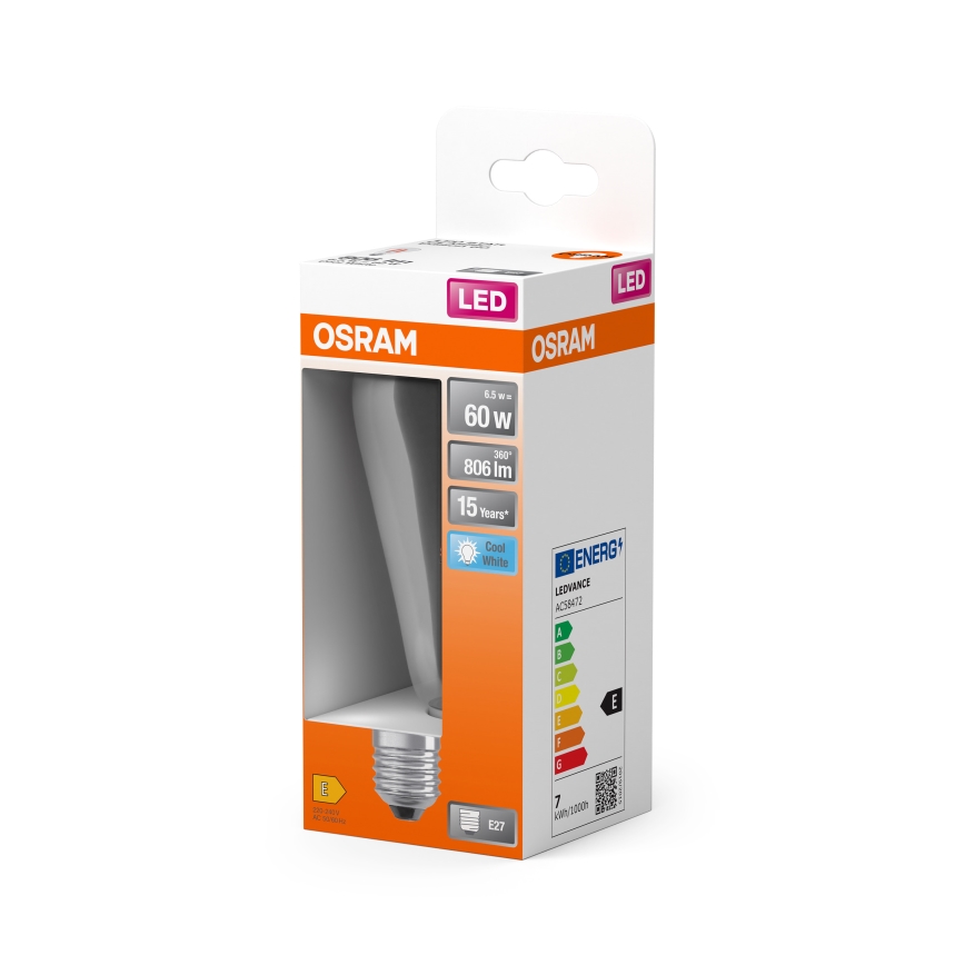 Lampadina LED Filamento Classico E27/6,5W/230V 4000K - Osram