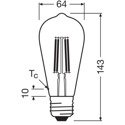 Lampadina LED Filamento Classico E27/6,5W/230V 4000K - Osram