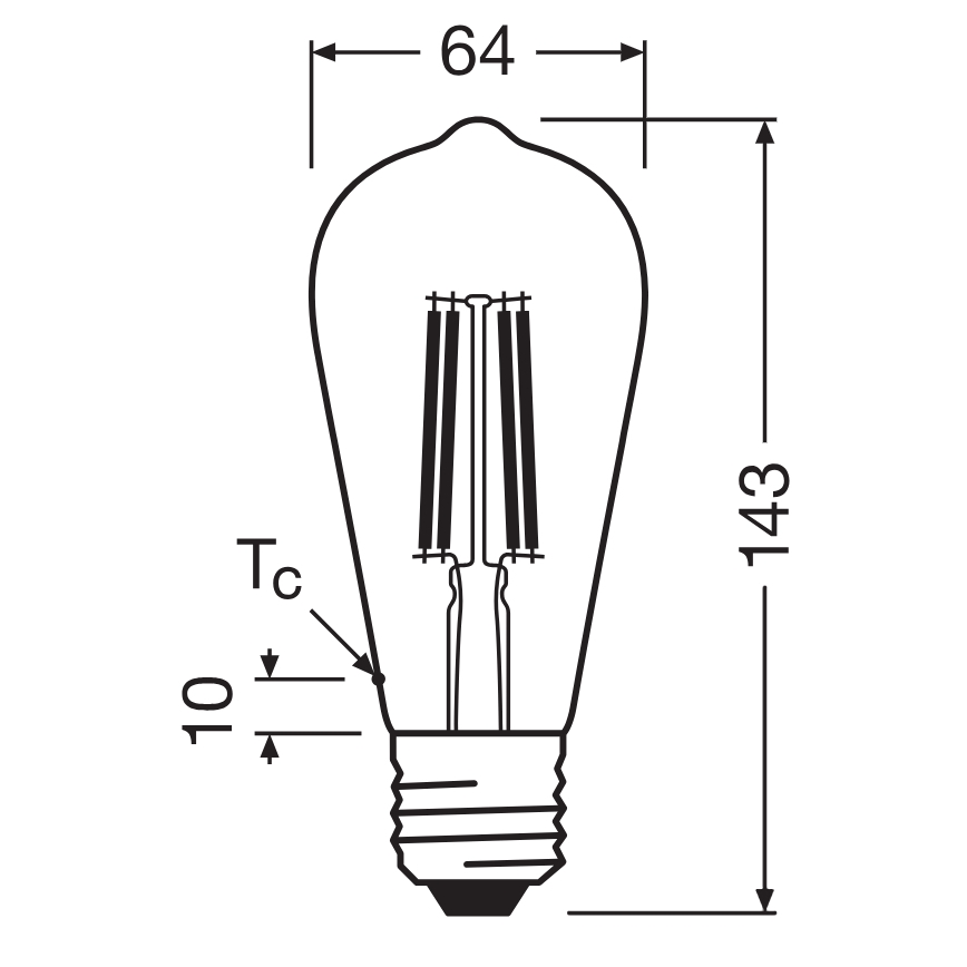 Lampadina LED Filamento Classico E27/6,5W/230V 4000K - Osram