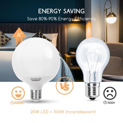 Lampadina LED G120 E27/20W/230V 3000K - Aigostar