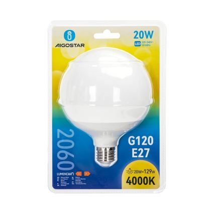 Lampadina LED G120 E27/20W/230V 4000K - Aigostar