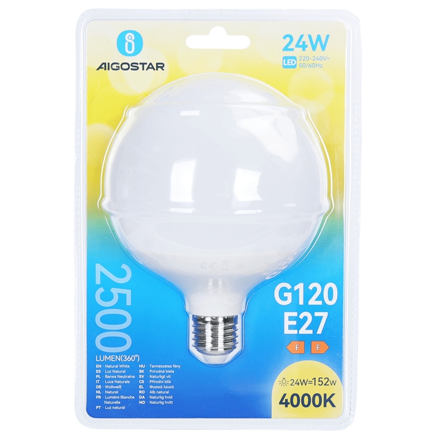 Lampadina LED G120 E27/24W/230V 4000K - Aigostar
