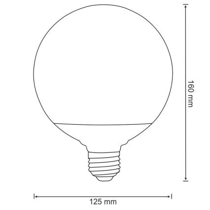 Lampadina LED G125 E27/16W/230V 3000K