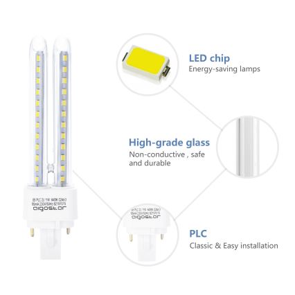 Lampadina LED G24D-3/11W/230V 6500K - Aigostar