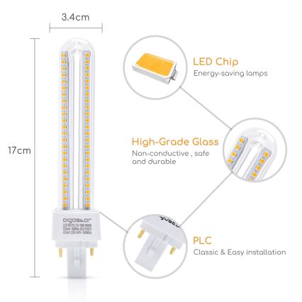 Lampadina LED G24D-3/15W/230V 3000K - Aigostar