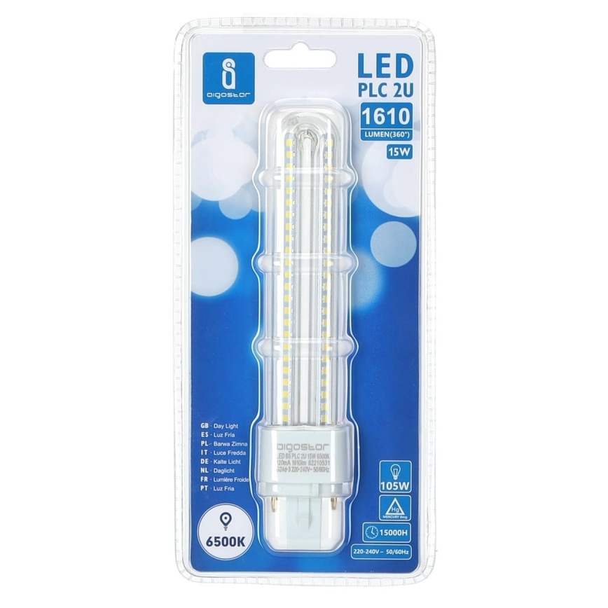 Lampadina LED G24D-3/15W/230V 6500K - Aigostar